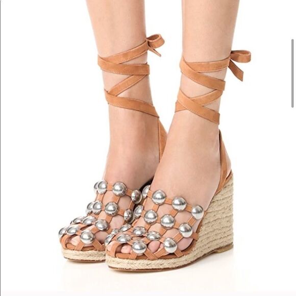 MOVING SALE EVERYTHING MUS GO - Alexander Wang Taylor Suede Wrap Wedge Sandal - Picture 11 of 12